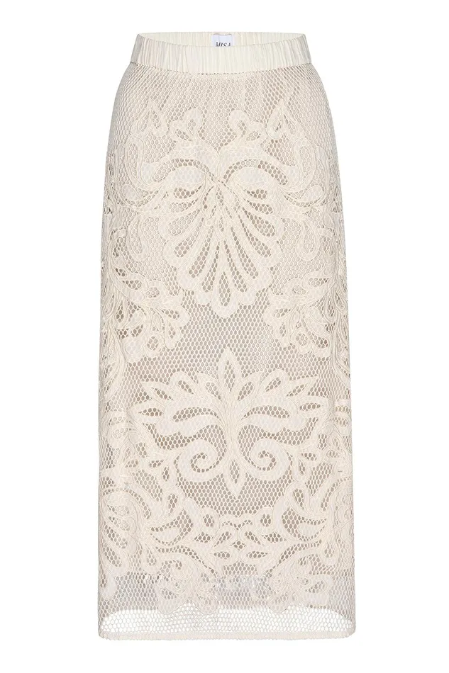 Women MISA Los Angeles Skirts and Shorts KORD SKIRT Embroidered Mesh