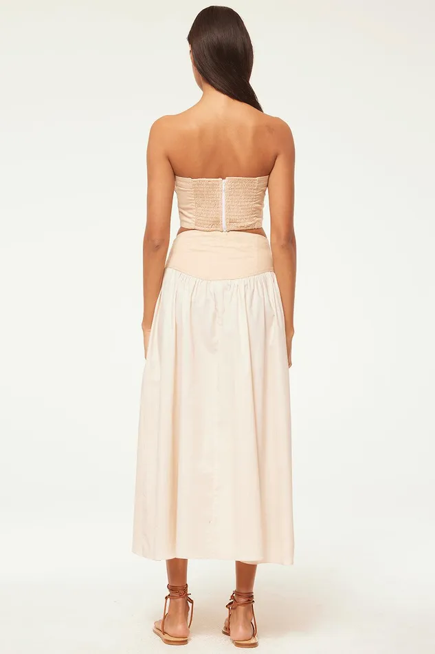 Women MISA Los Angeles Tops GOLNAZ TOP Ivory Linen Mix