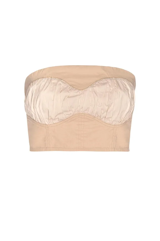 Women MISA Los Angeles Tops GOLNAZ TOP Ivory Linen Mix