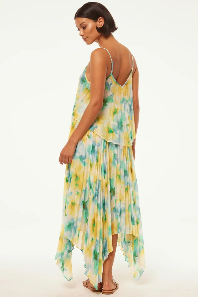 Women MISA Los Angeles Tops NOEMI TOP Citron Watercolor