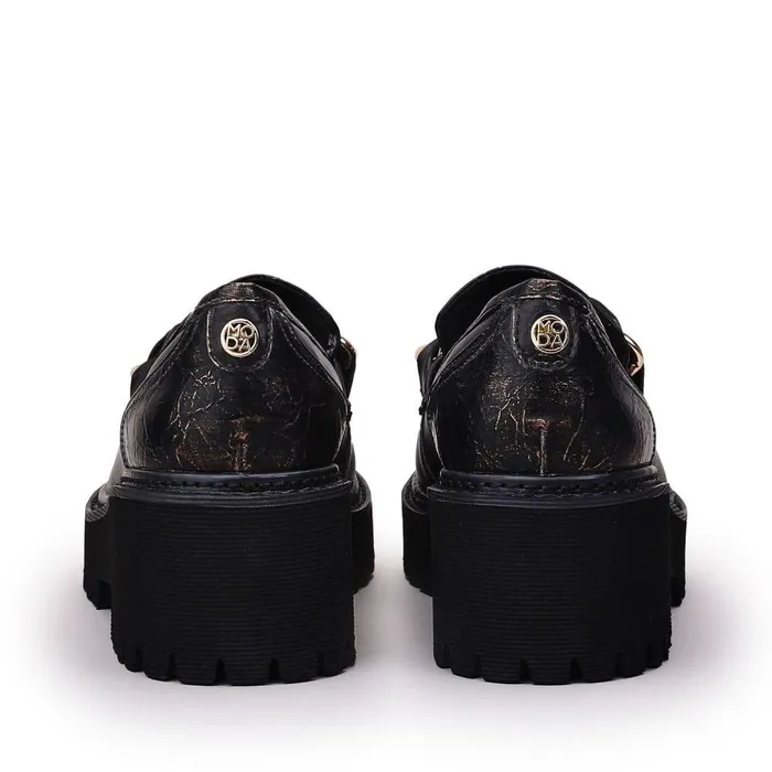 Women Moda In Pelle Brogues And Loafers Holliee Black Leather