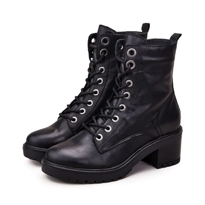 Women Moda In Pelle MidCalf Boots Bellzie Black Leather