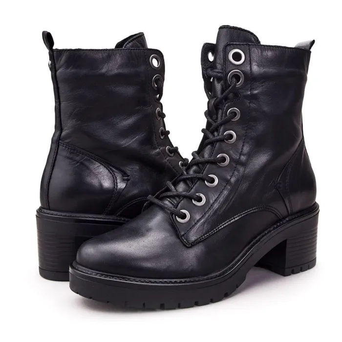 Women Moda In Pelle MidCalf Boots Bellzie Black Leather