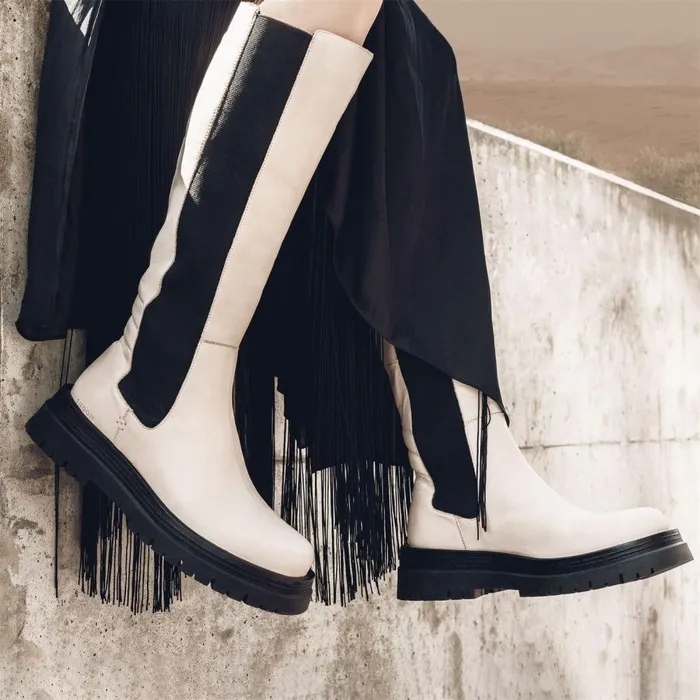 Women Moda In Pelle Riding And Flat Boots Shoon Sh Idoma Cream Leather Women Moda In Pelle Riding And Flat Boots Shoon Sh Idoma Cream Leather