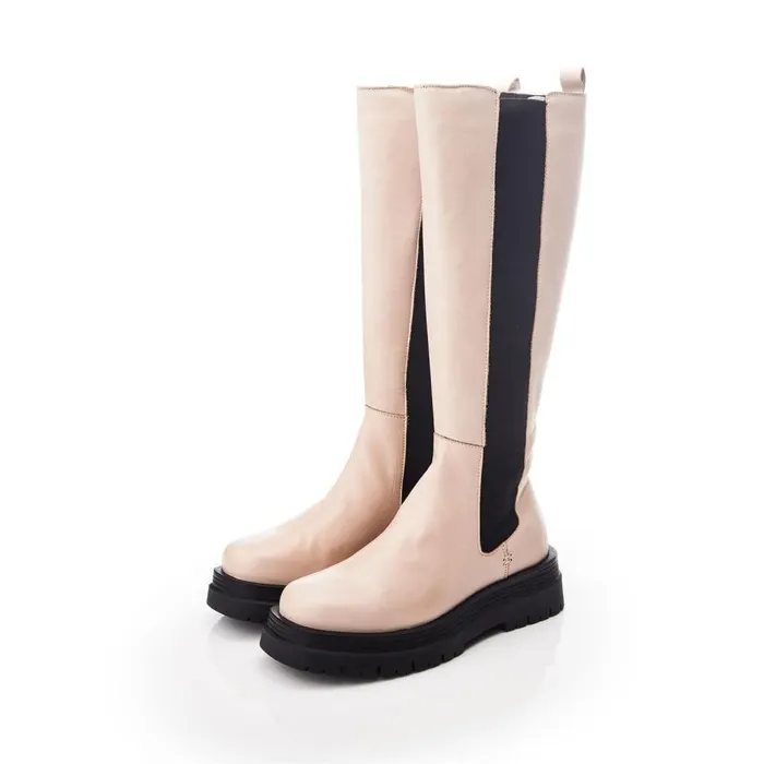Women Moda In Pelle Riding And Flat Boots Shoon Sh Idoma Cream Leather Women Moda In Pelle Riding And Flat Boots Shoon Sh Idoma Cream Leather
