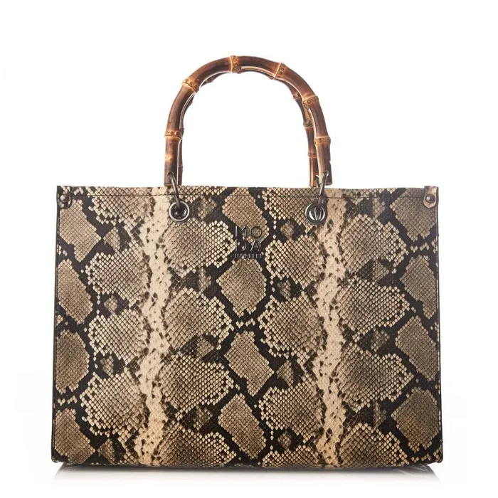 Women Moda In Pelle Tote Bags Marisa Bag Mono Snake Snake Print