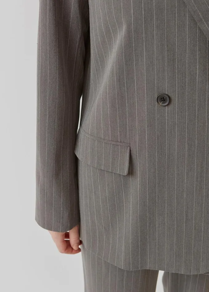 Women Modstrm Blazer AbrahamMD Blazer Grey Pinstripe Women Modstrm Blazer AbrahamMD Blazer Grey Pinstripe