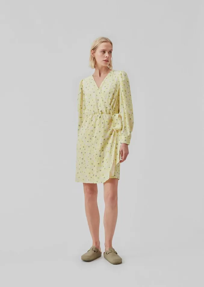 Women Modstrm Dresses CupidMD Print Dress Aqua Yellow Flower Women Modstrm Dresses CupidMD Print Dress Aqua Yellow Flower