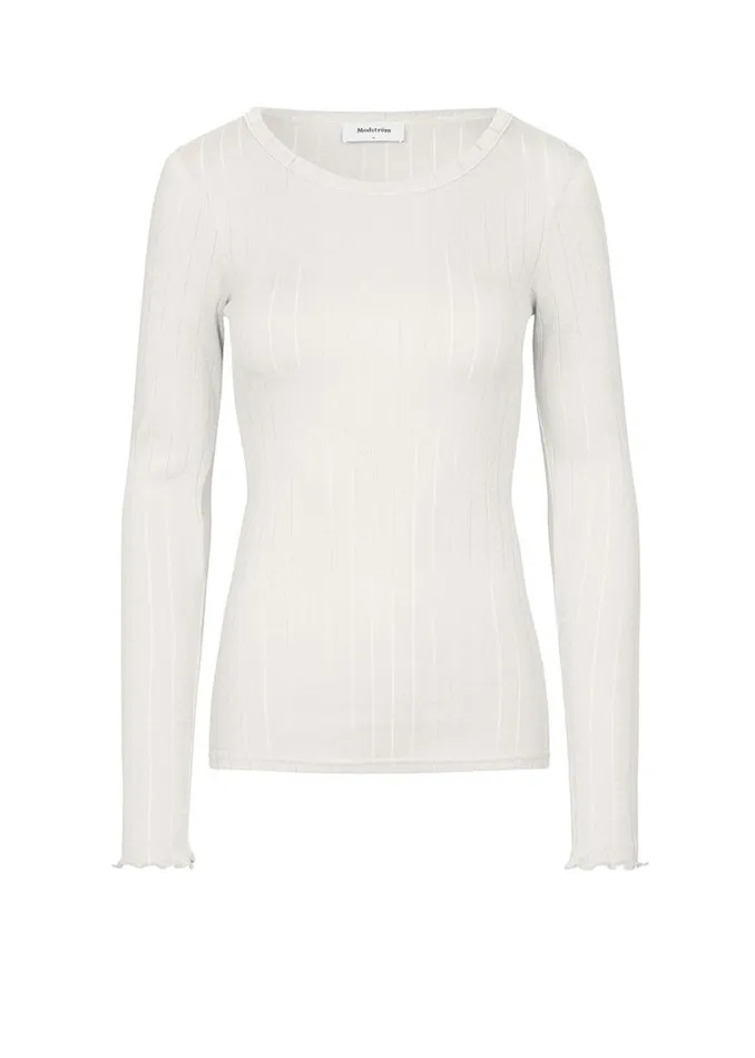 Women Modstrm TShirts Issy LS Tshirt Off White