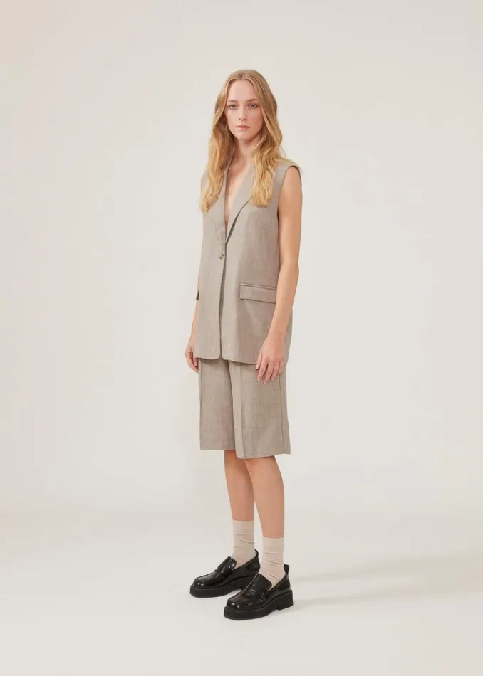 Women Modstrm Vests RaphaelMD Vest Beige Melange Women Modstrm Vests RaphaelMD Vest Beige Melange