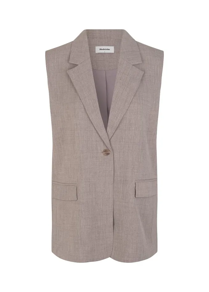 Women Modstrm Vests RaphaelMD Vest Beige Melange Women Modstrm Vests RaphaelMD Vest Beige Melange