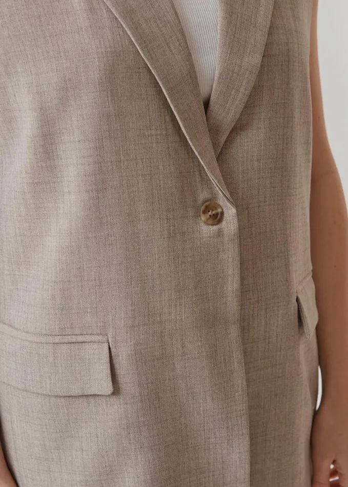 Women Modstrm Vests RaphaelMD Vest Beige Melange Women Modstrm Vests RaphaelMD Vest Beige Melange
