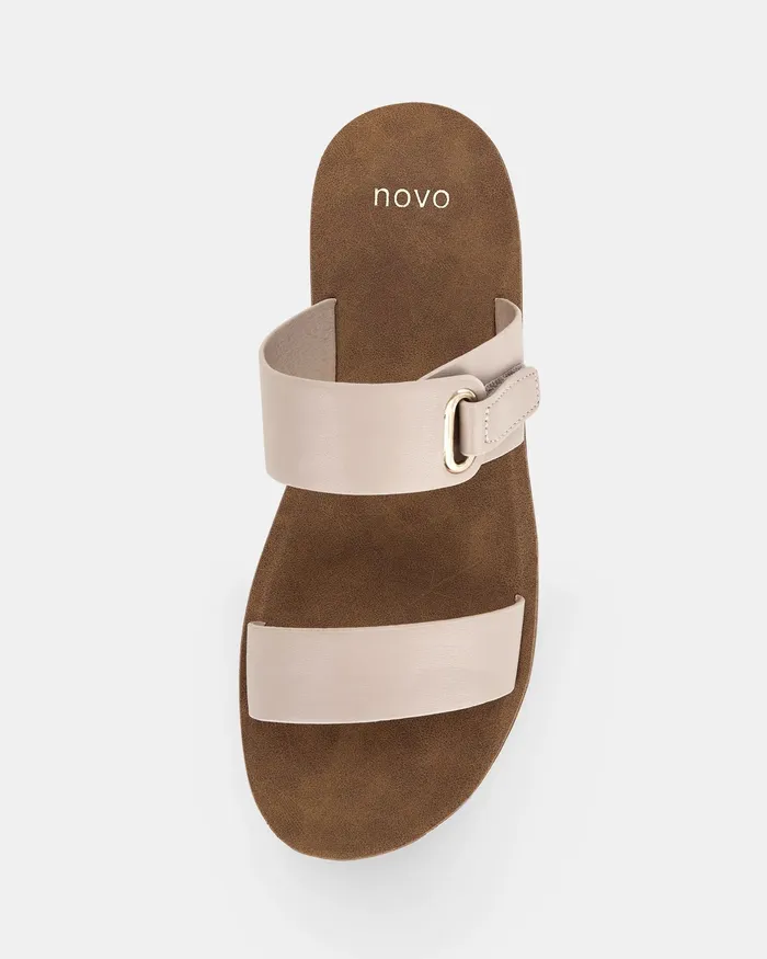 Women NOVO Shoes SARAI ALMOND Sandals Flat Sandals