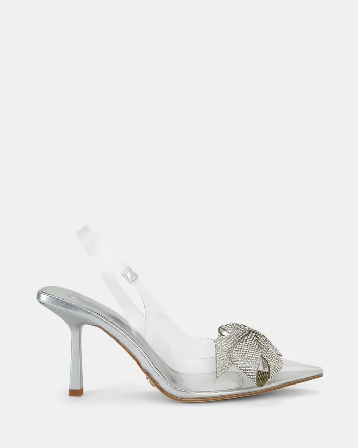 Women NOVO Shoes YOANA SILVER Closed Toe Heels Pumps