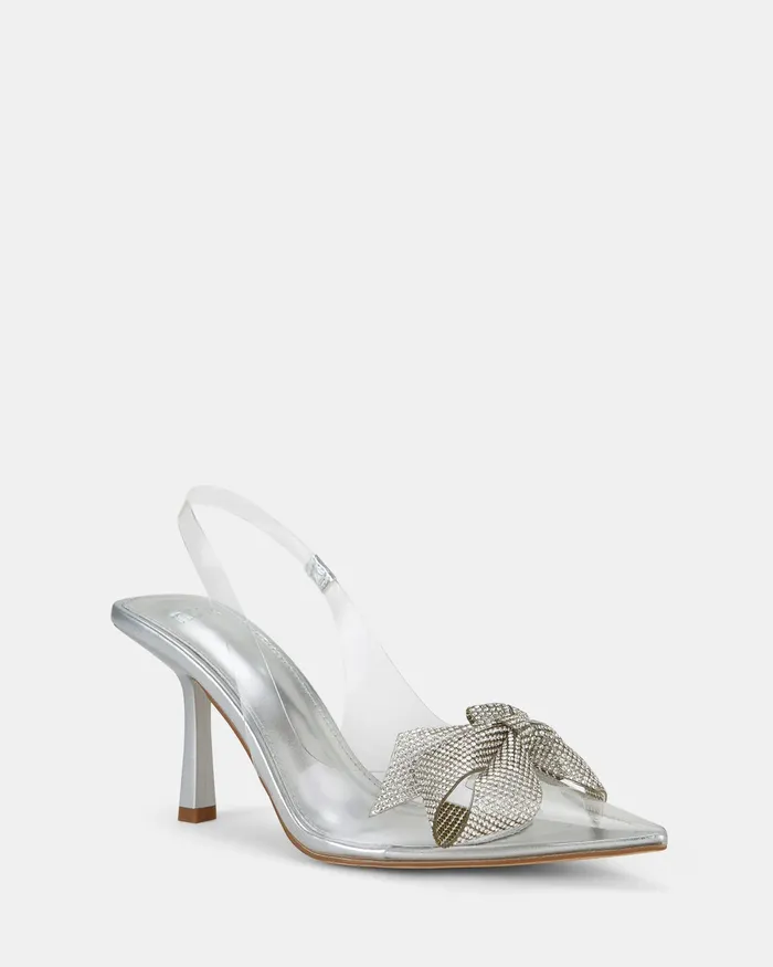 Women NOVO Shoes YOANA SILVER Closed Toe Heels Pumps