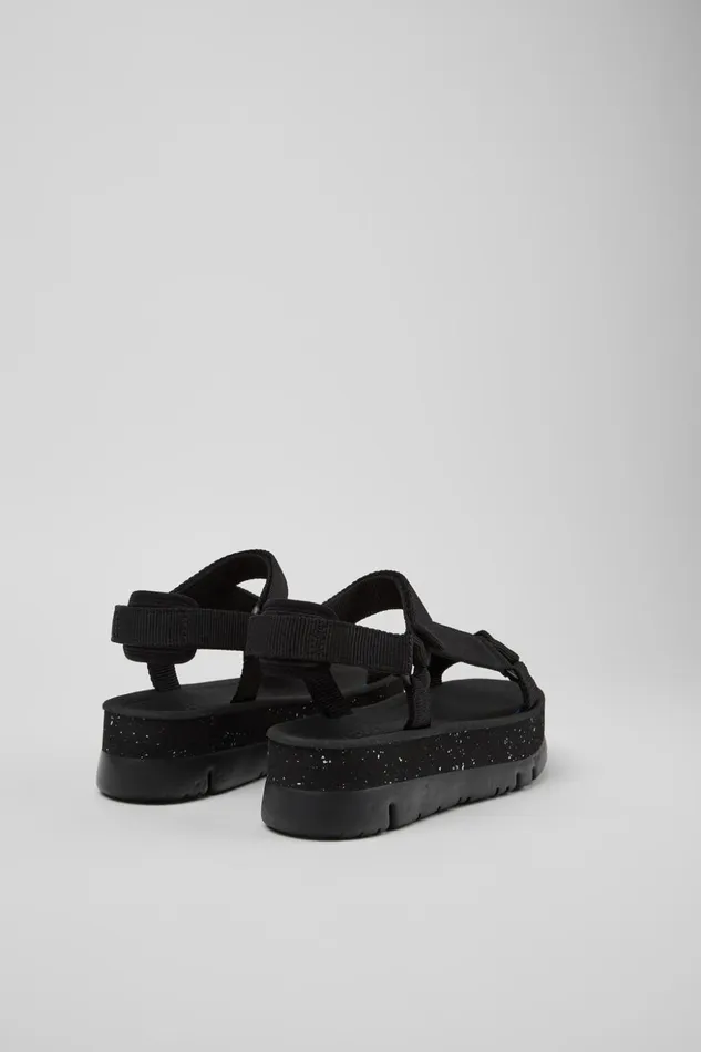Women Oruga Up Black Recycled PET Sandals Camper Wedges Women Oruga Up Black Recycled PET Sandals Camper Wedges