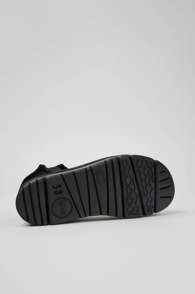 Women Oruga Up Black Recycled PET Sandals Camper Wedges Women Oruga Up Black Recycled PET Sandals Camper Wedges