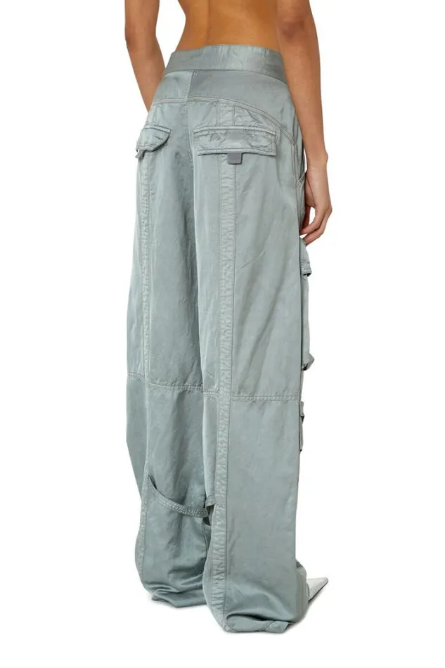 Women PMoon Grey Diesel Trousers And Shorts Women PMoon Grey Diesel Trousers And Shorts