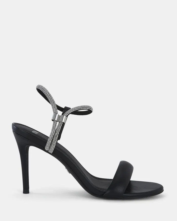 Women PEARSE BLACK Open Toe Heels Party NOVO Shoes