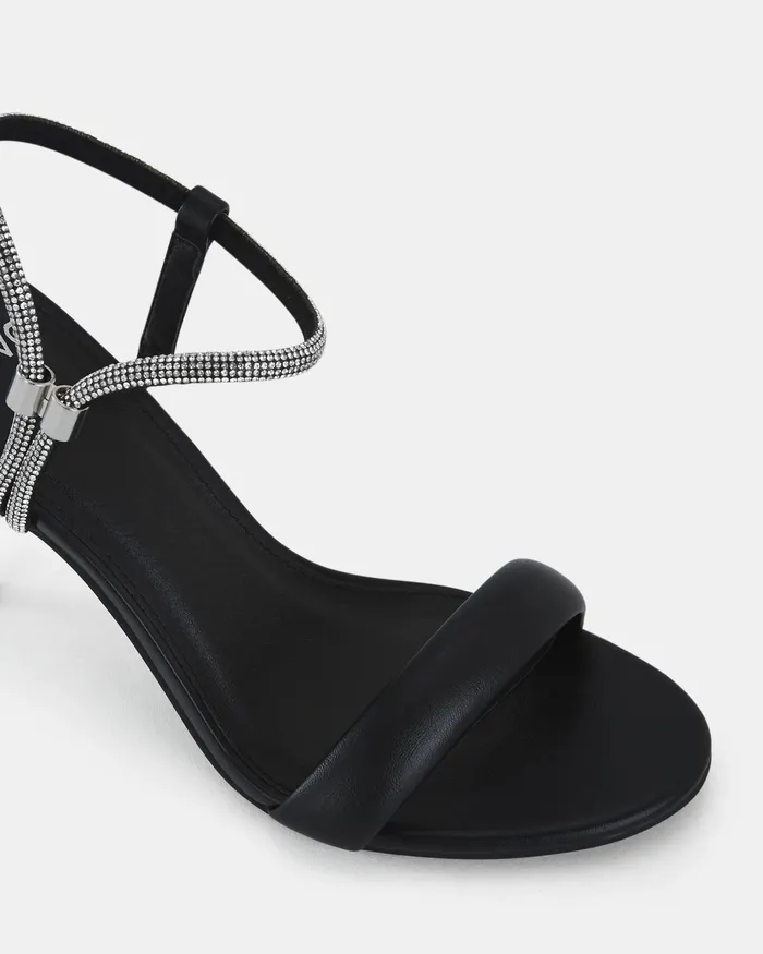 Women PEARSE BLACK Open Toe Heels Party NOVO Shoes