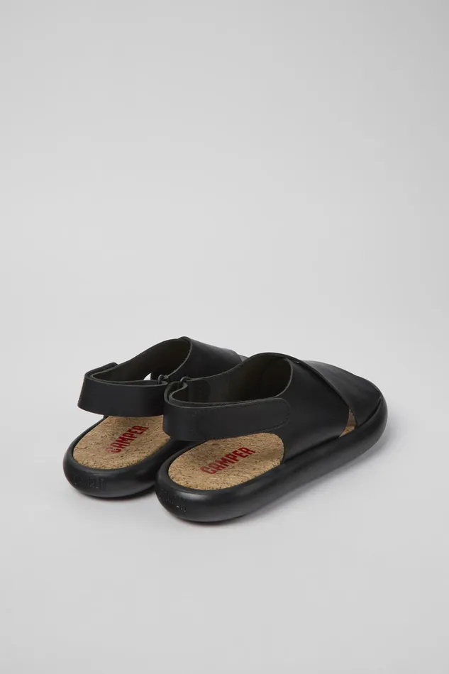 Women Pelotas Flota Black Leather Sandals Camper Flat Shoes Women Pelotas Flota Black Leather Sandals Camper Flat Shoes