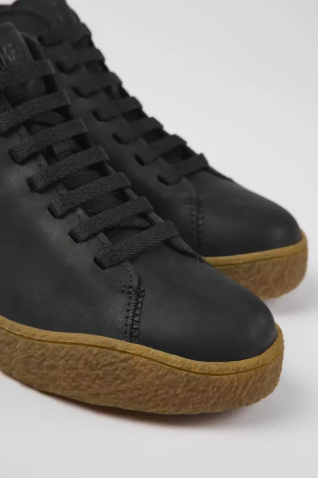 Women Peu Terreno HYDROSHIELD Black Leather Shoes Camper Ankle Boots