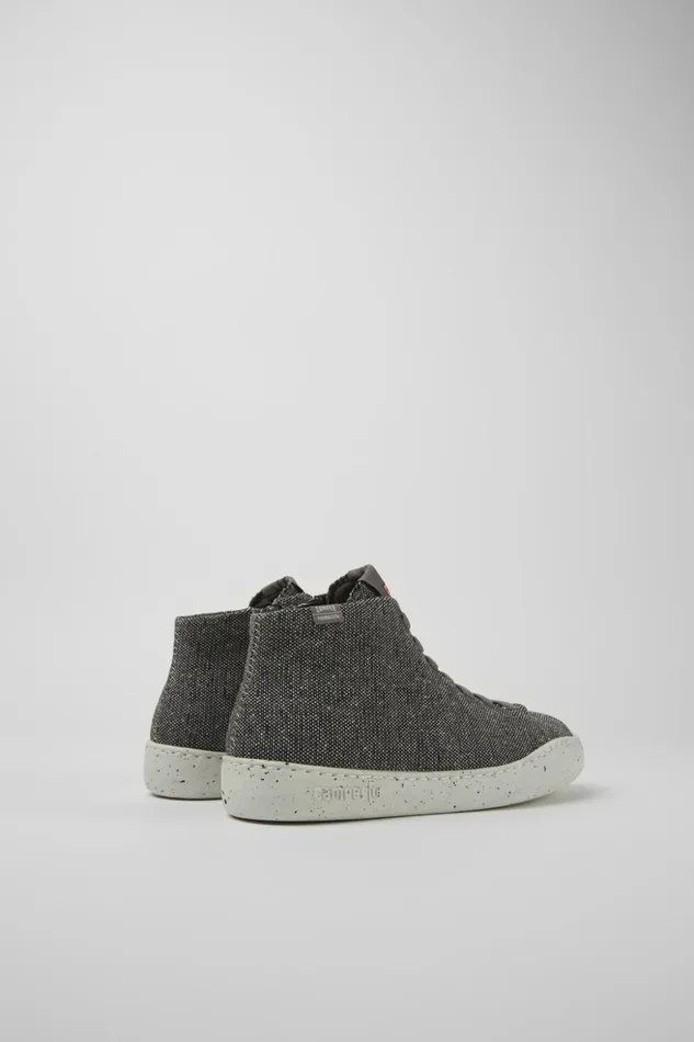 Women Peu Touring Gray And Black Recycled Wool Sneakers Camper Ankle Boots Women Peu Touring Gray And Black Recycled Wool Sneakers Camper Ankle Boots