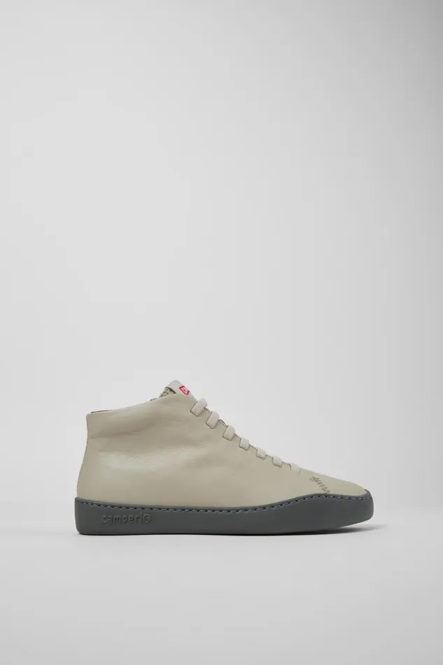 Women Peu Touring Gray Leather Ankle Boots Camper Ankle Boots