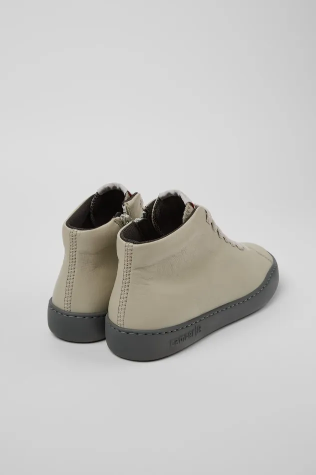 Women Peu Touring Gray Leather Ankle Boots Camper Ankle Boots
