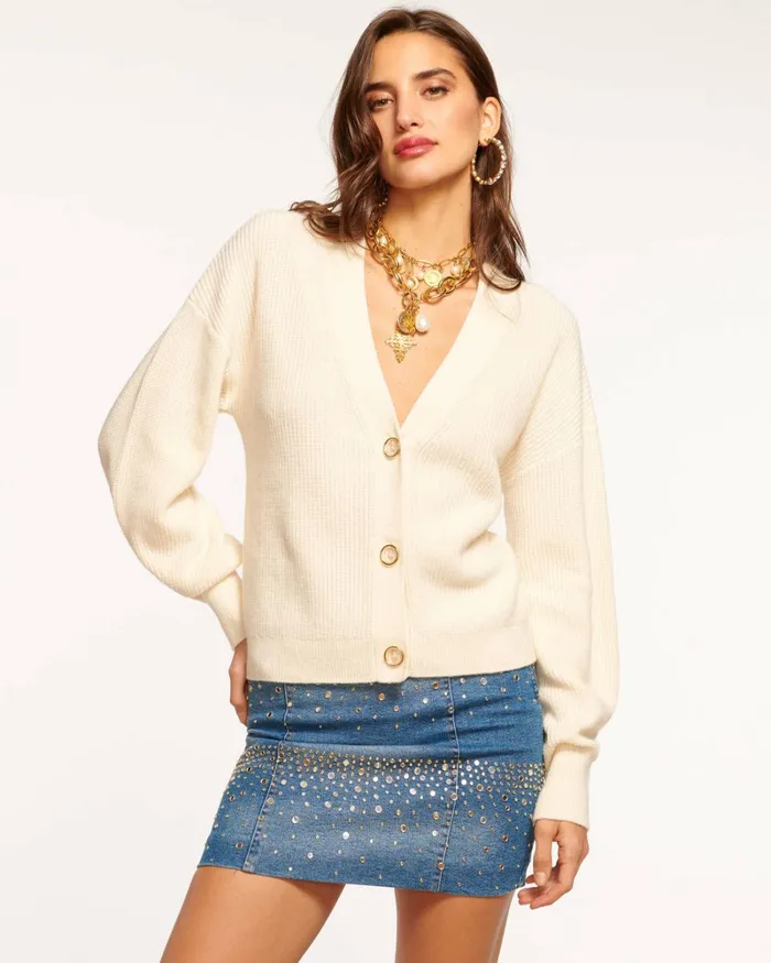 Women Pheonix Cardigan Sweater Ivory Ramy Brook Tops