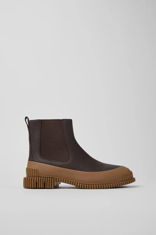 Women Pix Brown Leather Chelsea Boot Camper Ankle Boots Women Pix Brown Leather Chelsea Boot Camper Ankle Boots
