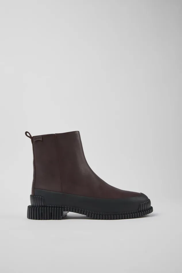 Women Pix Burgundy Leather Boots Camper Ankle Boots Women Pix Burgundy Leather Boots Camper Ankle Boots