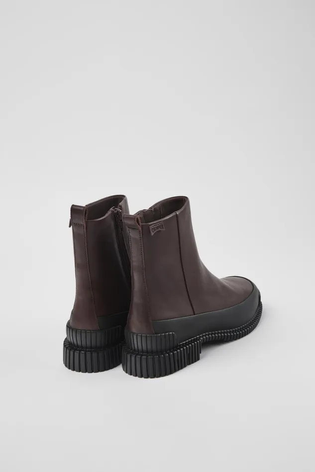 Women Pix Burgundy Leather Boots Camper Ankle Boots Women Pix Burgundy Leather Boots Camper Ankle Boots