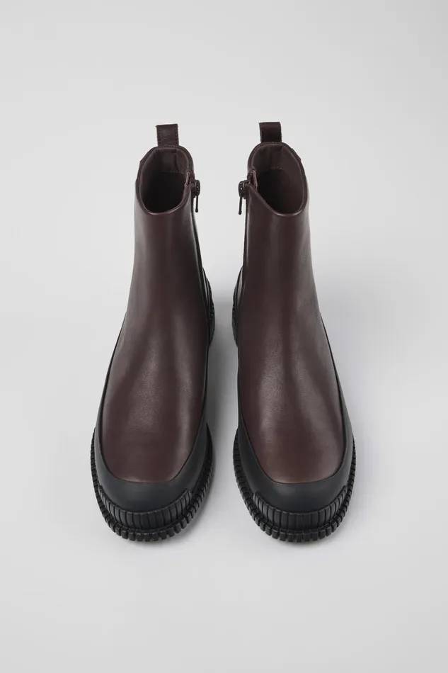 Women Pix Burgundy Leather Boots Camper Ankle Boots Women Pix Burgundy Leather Boots Camper Ankle Boots