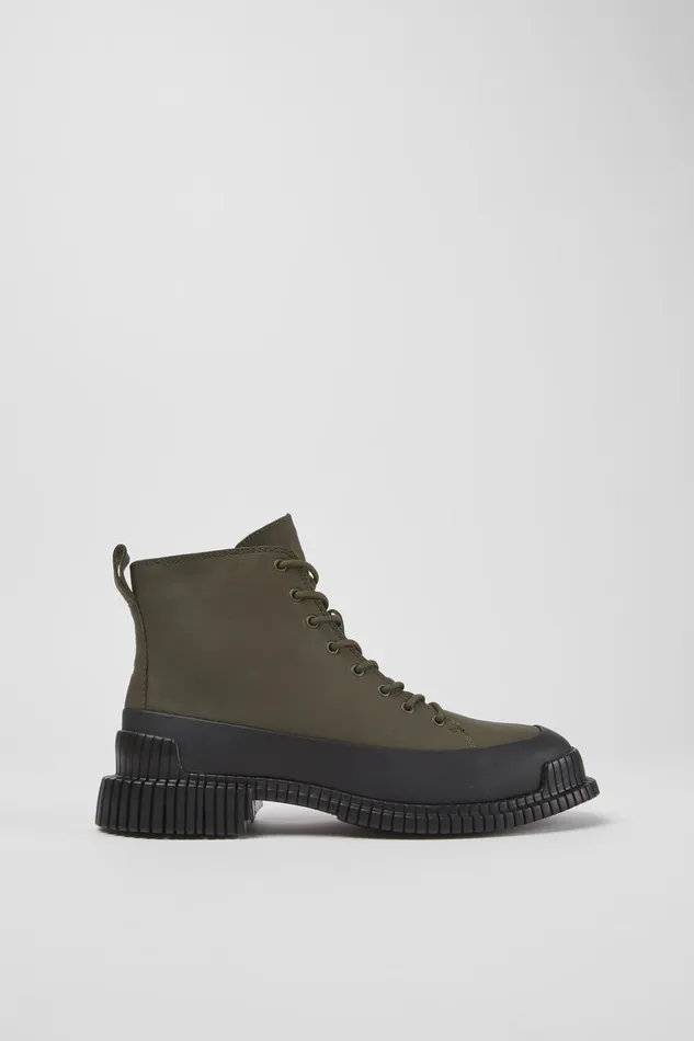 Women Pix Green And Black Leather Ankle Boots Camper Ankle Boots Women Pix Green And Black Leather Ankle Boots Camper Ankle Boots