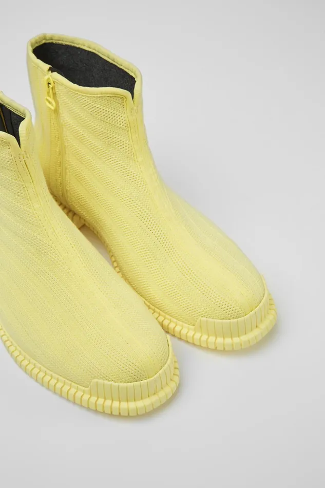 Women Pix TENCEL Yellow TENCEL Lyocell Ankle Boots Camper Ankle Boots