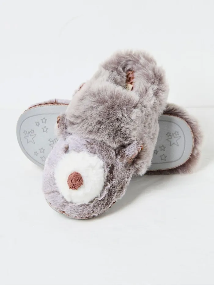 Women Pyjamas and Nightwear Fat Face Hope Grey Hedgehog Mules