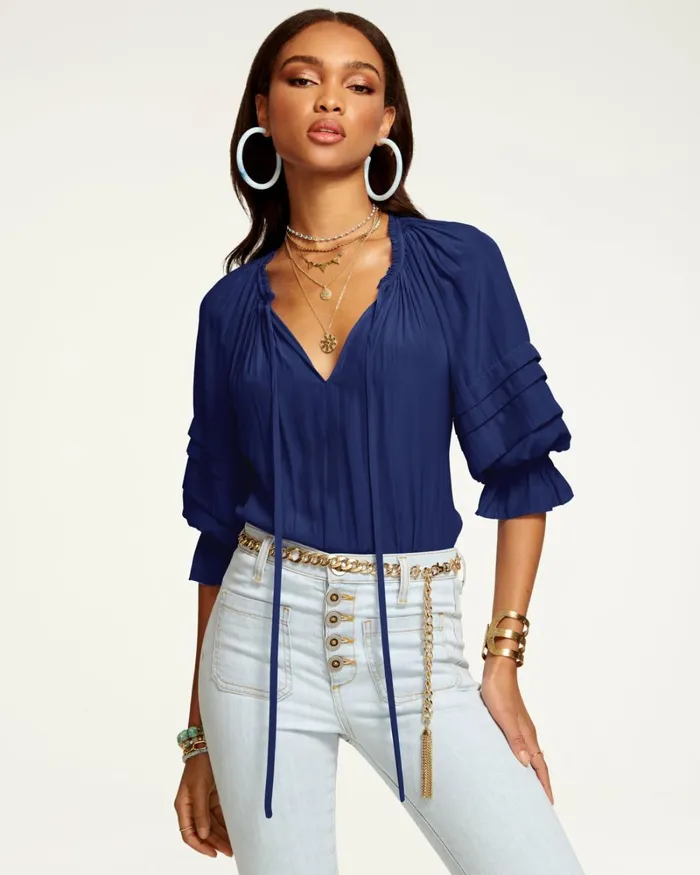 Women Randi Puff Sleeve Top Spruce Ramy Brook Tops Women Randi Puff Sleeve Top Spruce Ramy Brook Tops