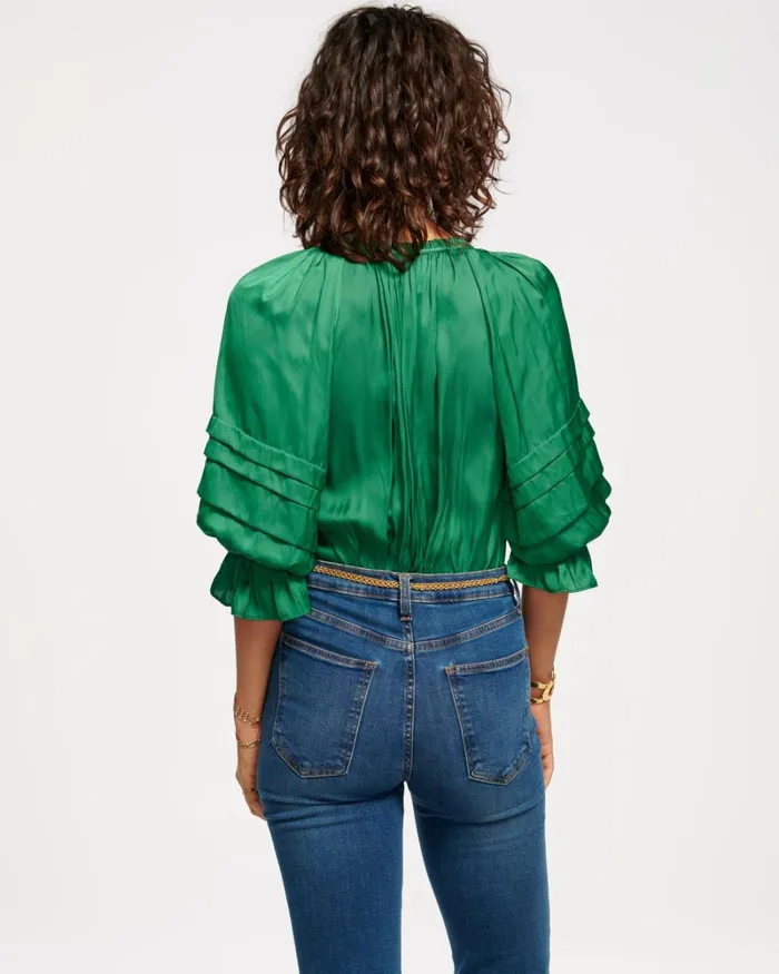Women Randi Puff Sleeve Top Spruce Ramy Brook Tops Women Randi Puff Sleeve Top Spruce Ramy Brook Tops