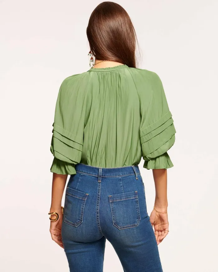Women Randi Puff Sleeve Top Spruce Ramy Brook Tops Women Randi Puff Sleeve Top Spruce Ramy Brook Tops