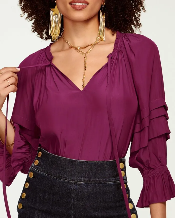 Women Randi Puff Sleeve Top Spruce Ramy Brook Tops Women Randi Puff Sleeve Top Spruce Ramy Brook Tops