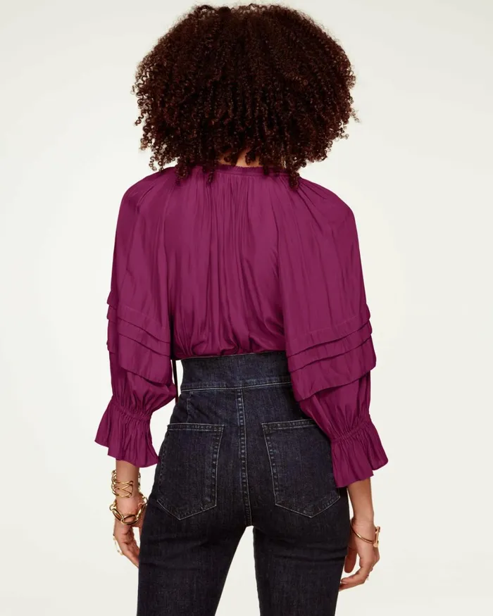 Women Randi Puff Sleeve Top Spruce Ramy Brook Tops Women Randi Puff Sleeve Top Spruce Ramy Brook Tops