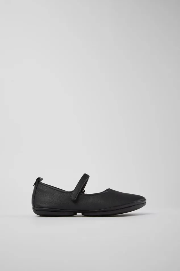 Women Right Black Leather Shoes Camper Ballerinas Women Right Black Leather Shoes Camper Ballerinas
