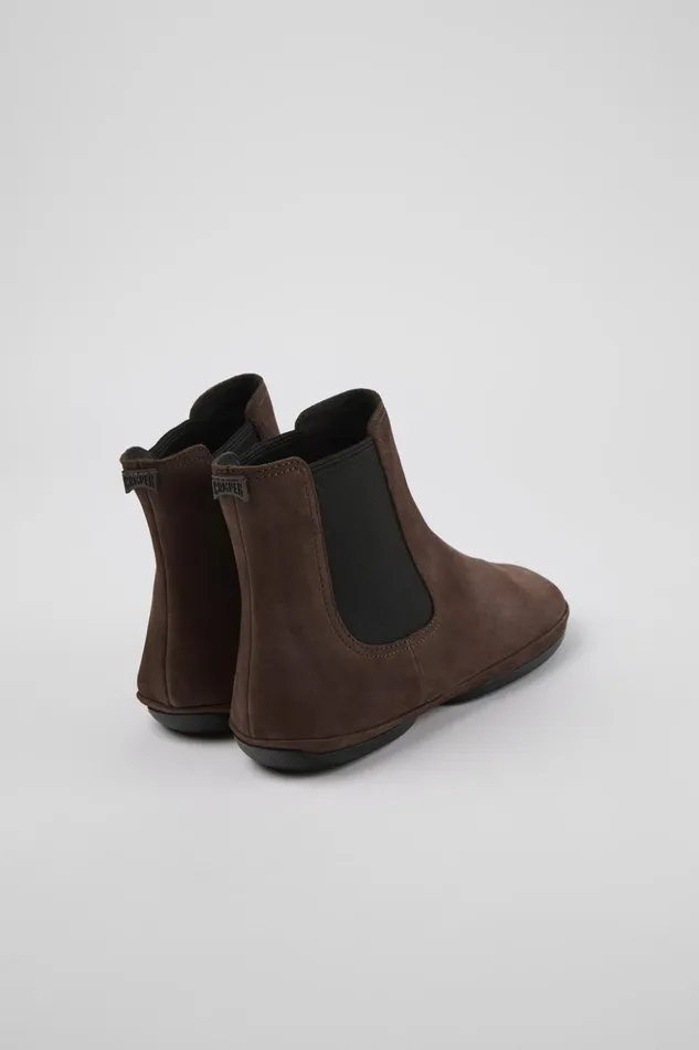 Women Right Brown Nubuck Boots Camper Ankle Boots