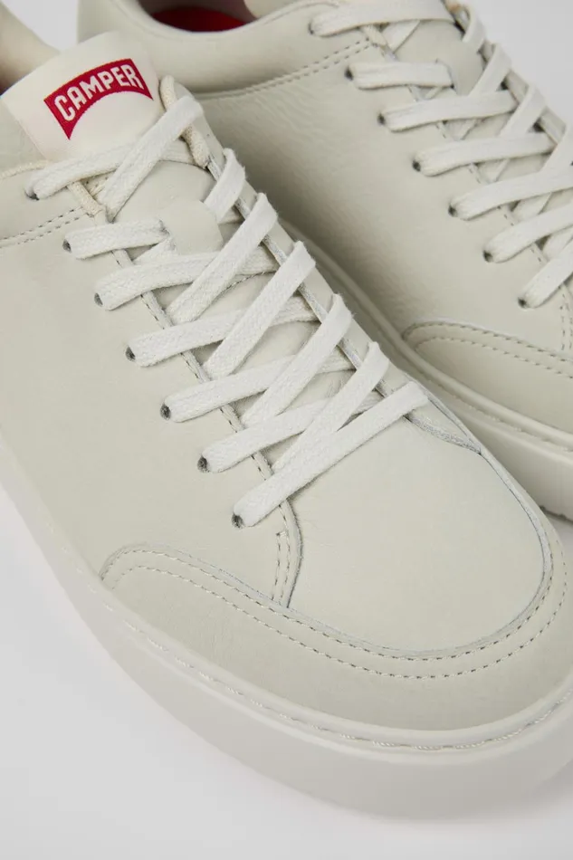 Women Runner K21 White Leather Shoe Camper Sneakers