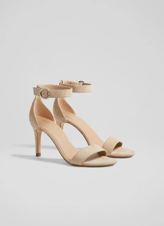 Women Sandals LKBennett Ivy Beige Suede Heeled Sandals Beige Women Sandals LKBennett Ivy Beige Suede Heeled Sandals Beige
