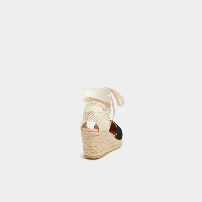 Women Sandals LKBennett Maureene Black Canvas Espadrille Wedges Black Women Sandals LKBennett Maureene Black Canvas Espadrille Wedges Black