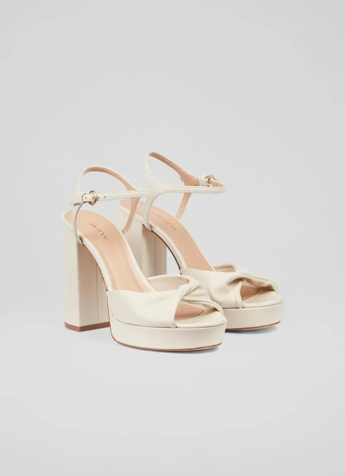 Women Sandals LKBennett Rosa Cream Leather Platform Sandals Ecru Women Sandals LKBennett Rosa Cream Leather Platform Sandals Ecru