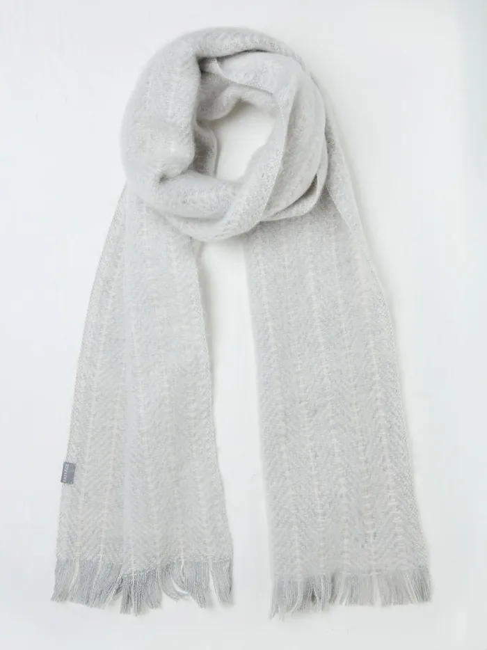 Women Scarves Fat Face Grey Stitch Detail Scarf