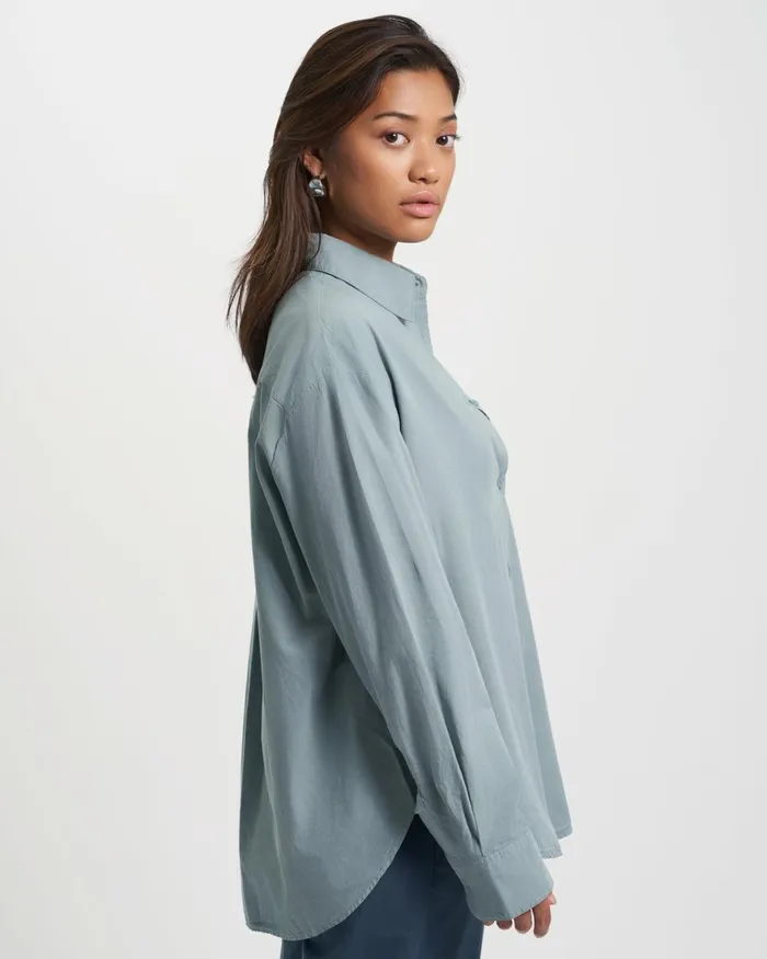 Women Shirts Colorful Standard Organic Oversized Shirt Lava Grey